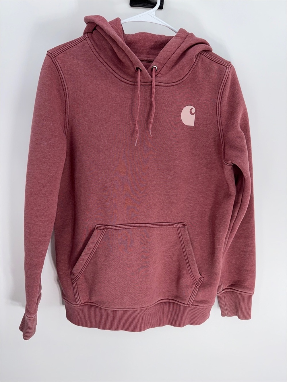 Carhartt Women's Relaxed Fit Hoodie Sweatshirt Size S 4/6 Mauve Pink